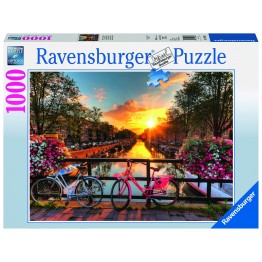 Puzzle Biciclete in Amsterdam, 1000 piese Ravensburger